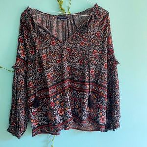 Floral Flowy Long Sleeved Blouse